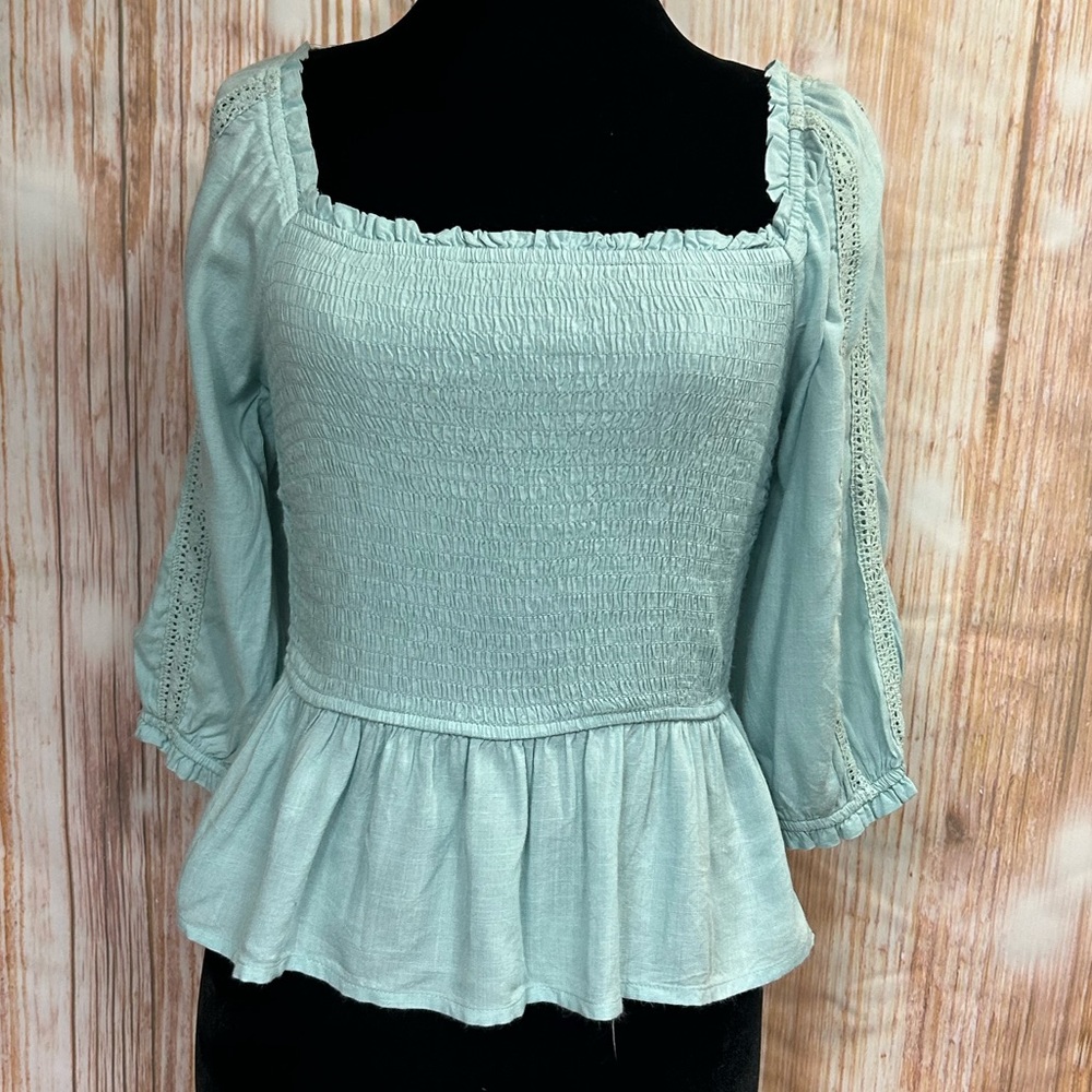 Japna Smocked‎ Peplum Waist Top